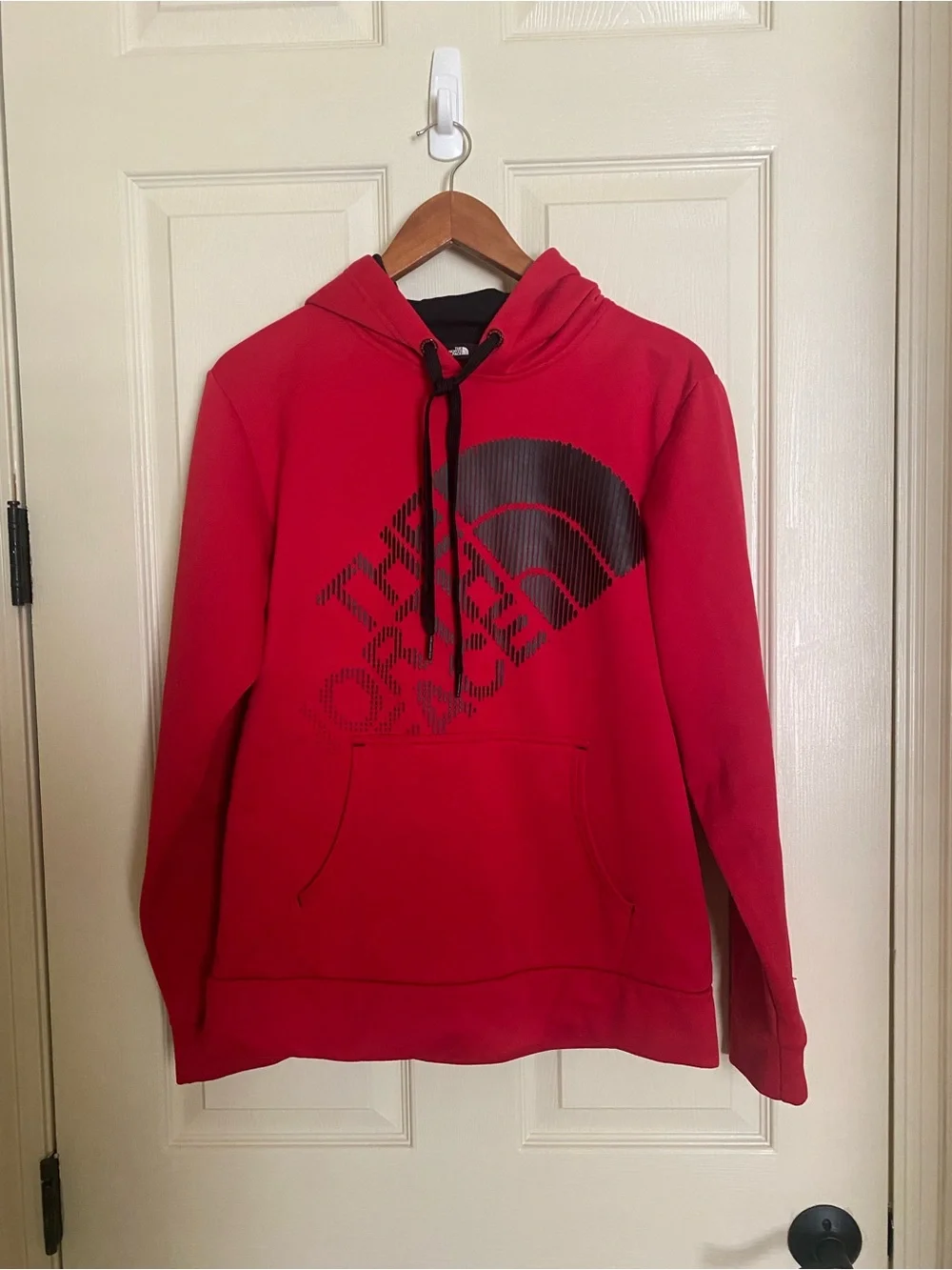The North Face Red Hoodie with Black Logo